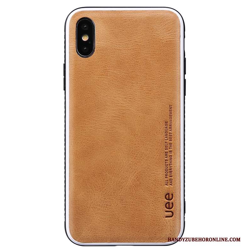 Custodia iPhone Xs Pelle Di Personalità Nuovo, Cover iPhone Xs Creativo Telefono Rosso