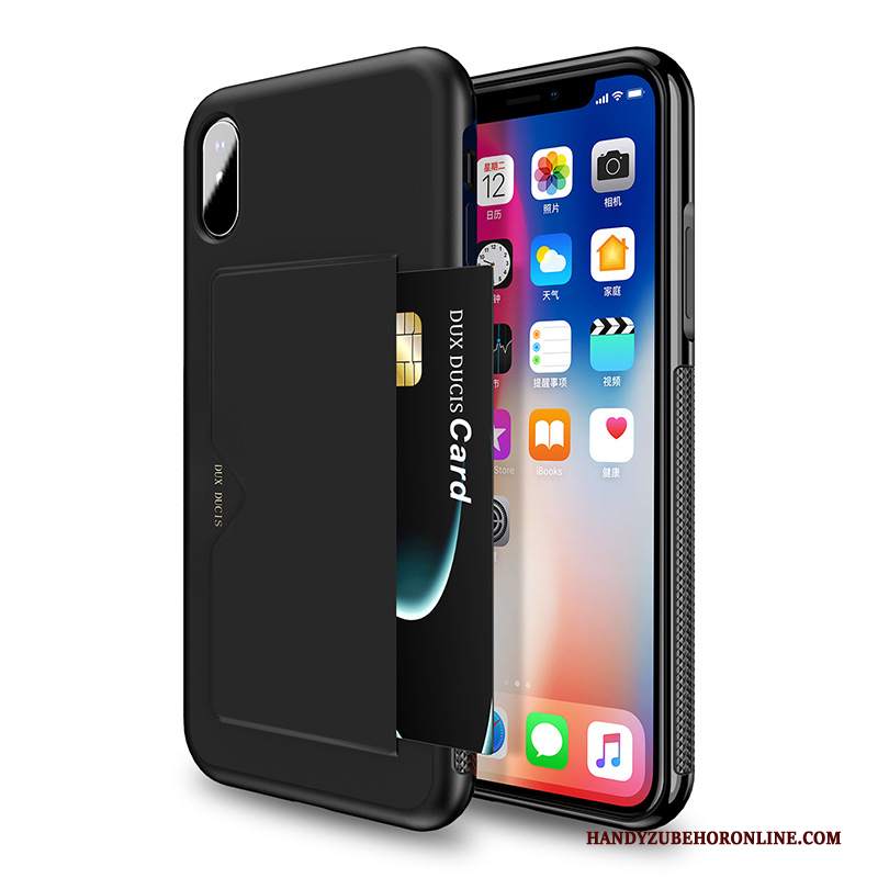 Custodia iPhone Xs Pelle Documentazione Borse, Cover iPhone Xs Protezione Carta Anti-caduta