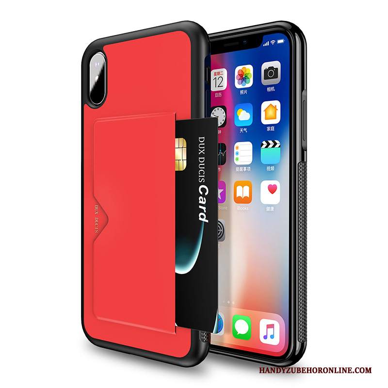 Custodia iPhone Xs Pelle Documentazione Borse, Cover iPhone Xs Protezione Carta Anti-caduta