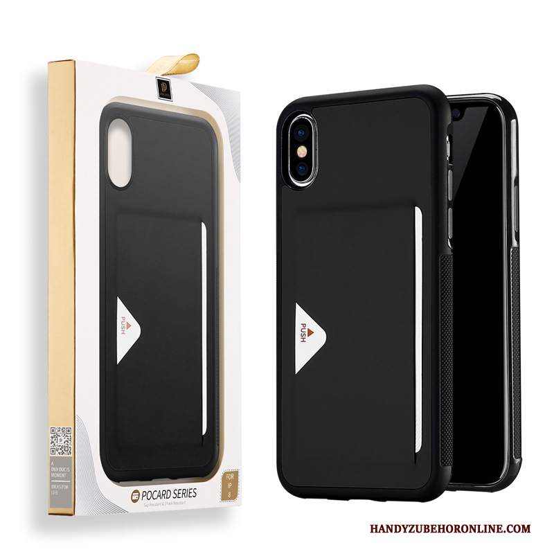 Custodia iPhone Xs Pelle Documentazione Borse, Cover iPhone Xs Protezione Carta Anti-caduta