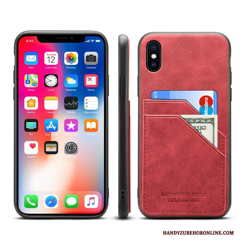 Custodia iPhone Xs Pelle Tutto Incluso Grigio, Cover iPhone Xs Carta Morbido