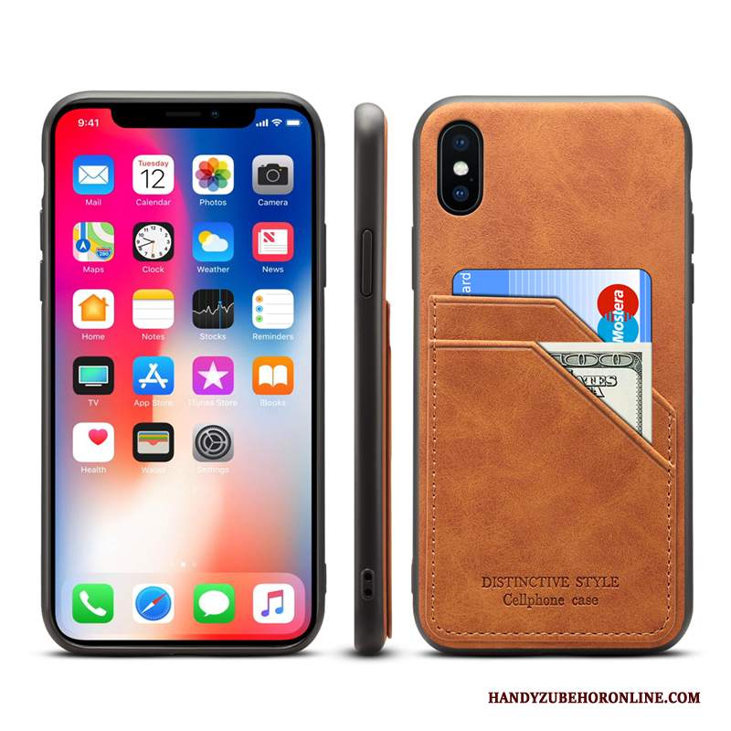 Custodia iPhone Xs Pelle Tutto Incluso Grigio, Cover iPhone Xs Carta Morbido