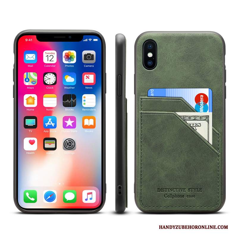 Custodia iPhone Xs Pelle Tutto Incluso Grigio, Cover iPhone Xs Carta Morbido