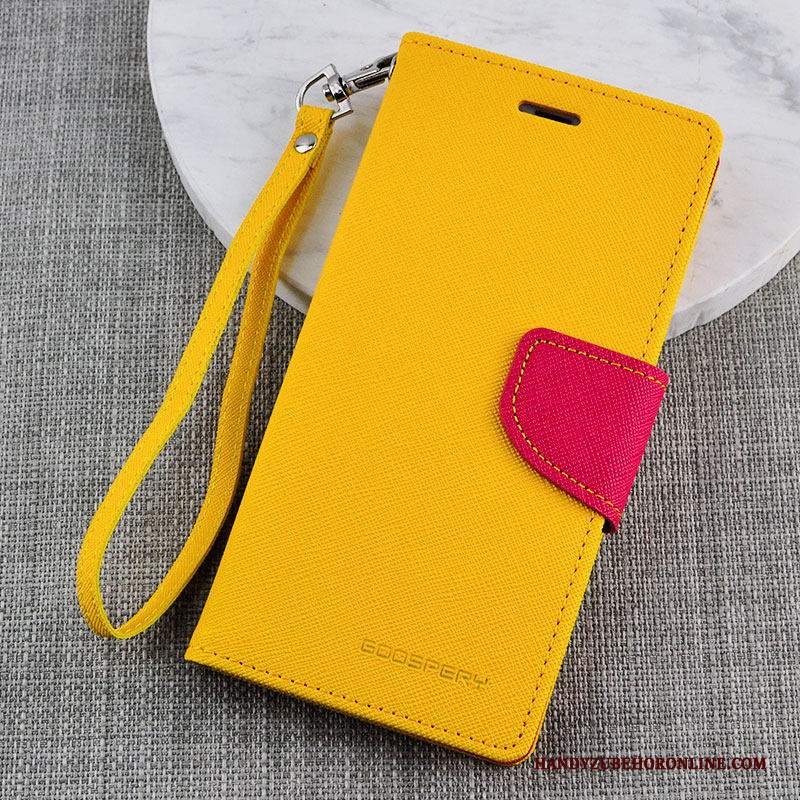 Custodia iPhone Xs Pelle Tutto Incluso Morbido, Cover iPhone Xs Protezione Telefono Giallo