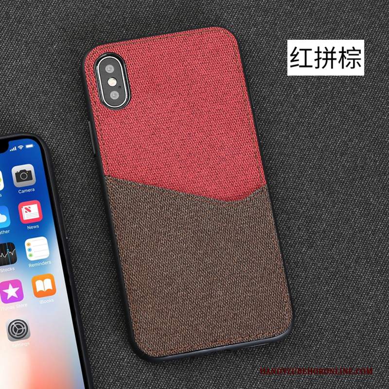 Custodia iPhone Xs Protezione Magnetico Auto, Cover iPhone Xs Marchio Di Tendenza Rosso