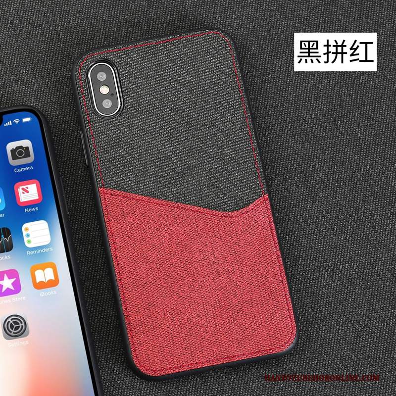 Custodia iPhone Xs Protezione Magnetico Auto, Cover iPhone Xs Marchio Di Tendenza Rosso