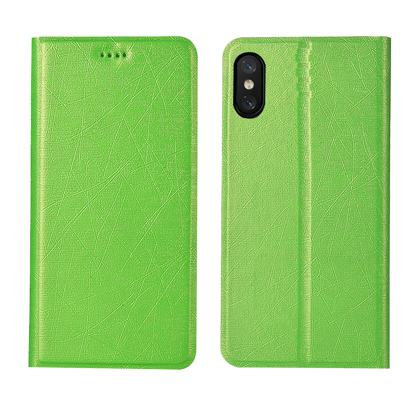 Custodia iPhone Xs Silicone Tutto Incluso Anti-caduta, Cover iPhone Xs Pelle Nuovo Verde