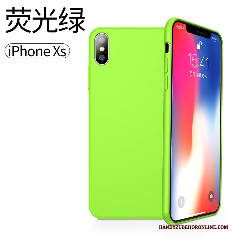 Custodia iPhone Xs Silicone Verde Sottile, Cover iPhone Xs Protezione Nuovo Morbido