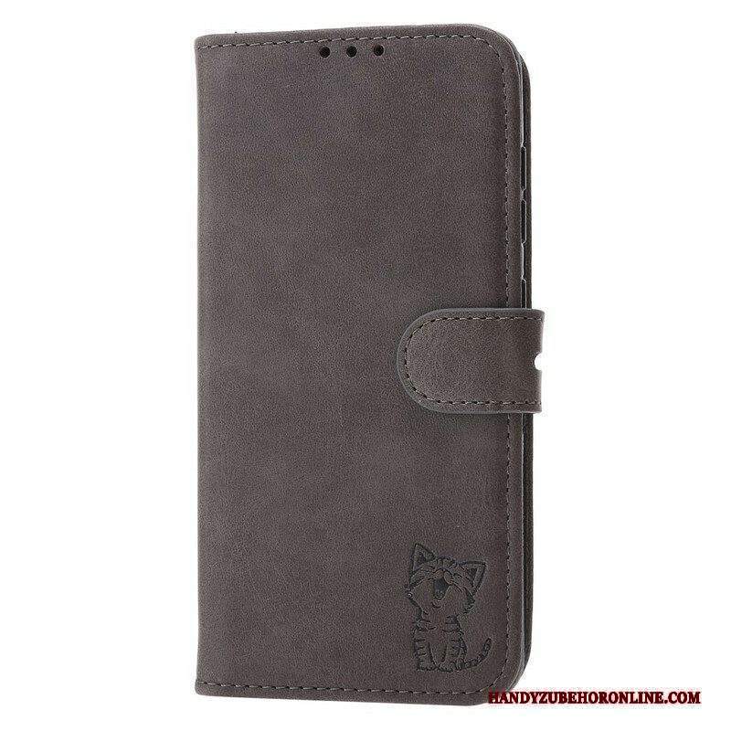 Custodia in pelle Huawei P50 Pro Gattino In Ecopelle