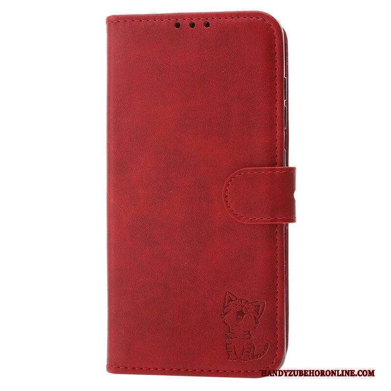 Custodia in pelle Huawei P50 Pro Gattino In Ecopelle