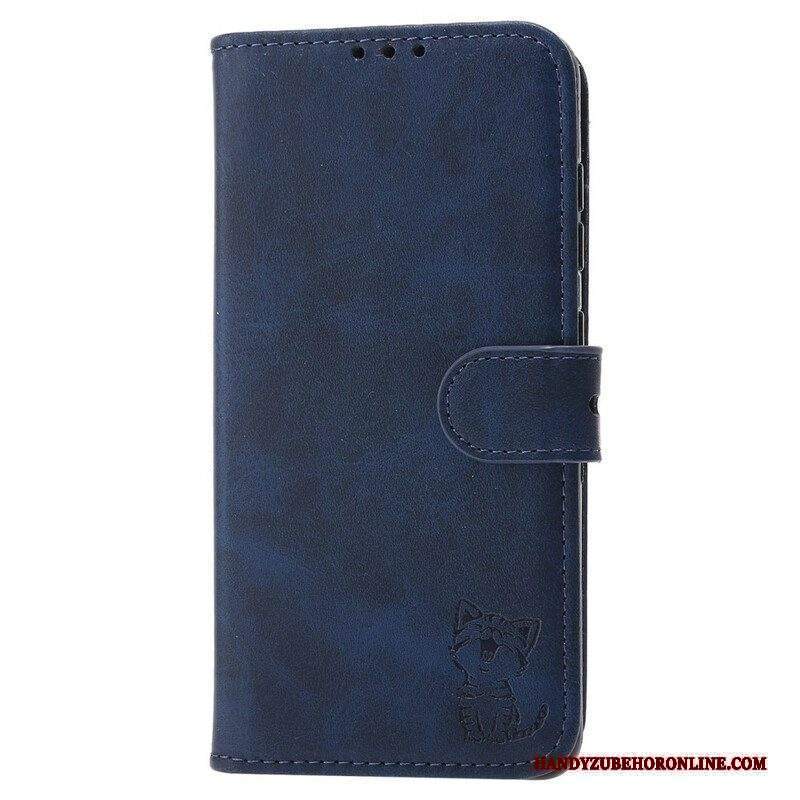 Custodia in pelle Huawei P50 Pro Gattino In Ecopelle