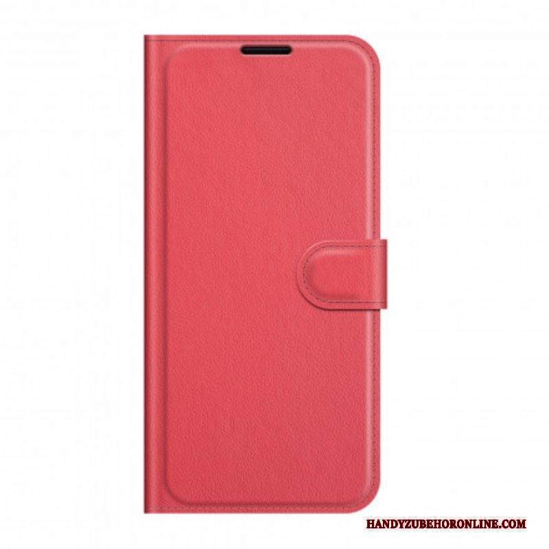 Custodia in pelle Huawei P50 Pro Stile Classico In Pelle Litchi