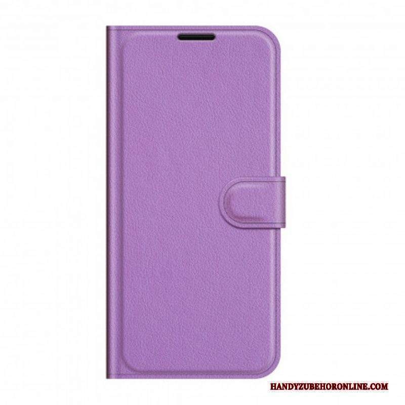 Custodia in pelle Huawei P50 Pro Stile Classico In Pelle Litchi