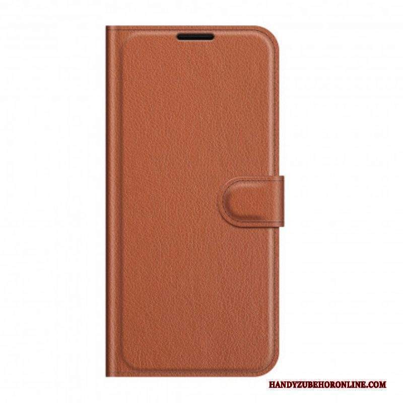 Custodia in pelle Huawei P50 Pro Stile Classico In Pelle Litchi