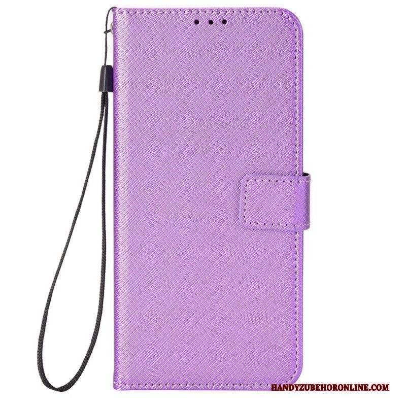 Custodia in pelle Huawei P60 Pro Elegante Ecopelle Con Cinturino