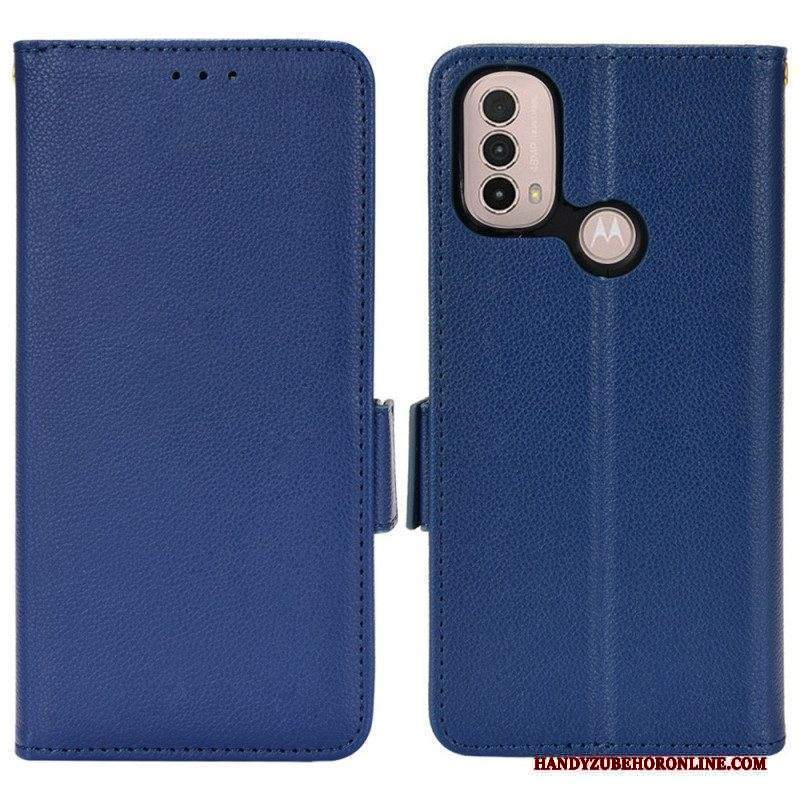 Custodia in pelle Moto E40 / E30 / E20 Folio Cover Flap Doppio Nuovi Colori