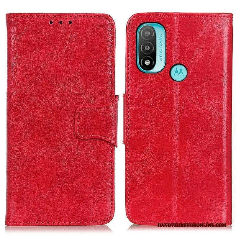 Custodia in pelle Moto E40 / E30 / E20 Folio Cover Lembo Magnetico A Doppia Faccia