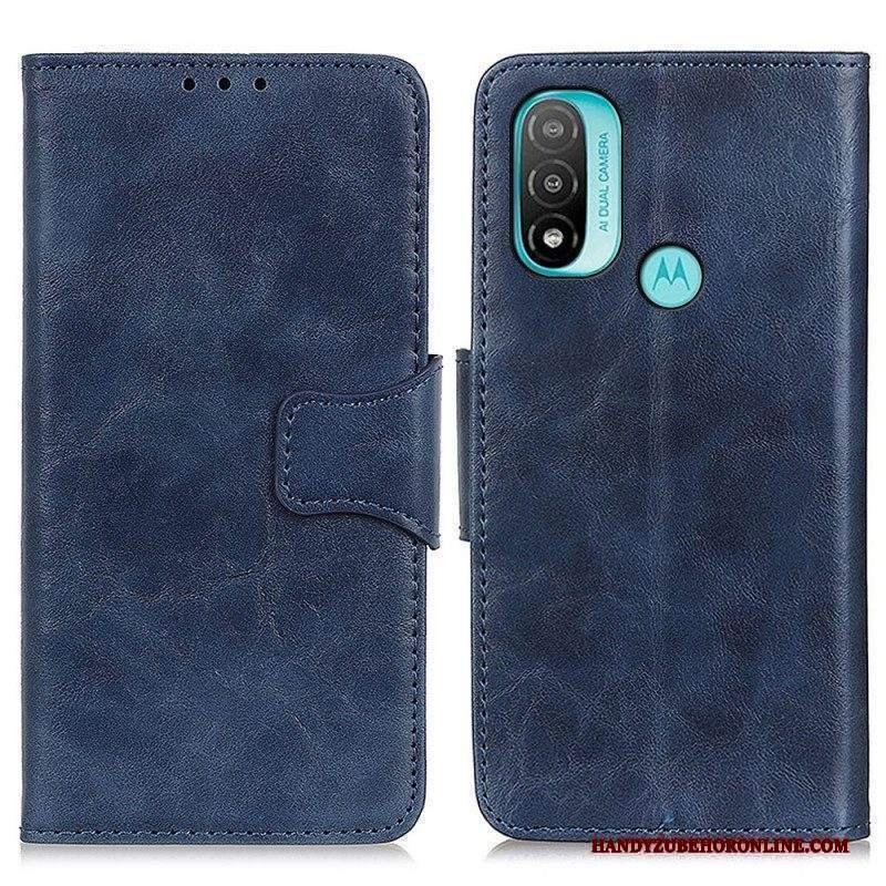 Custodia in pelle Moto E40 / E30 / E20 Folio Cover Lembo Magnetico A Doppia Faccia