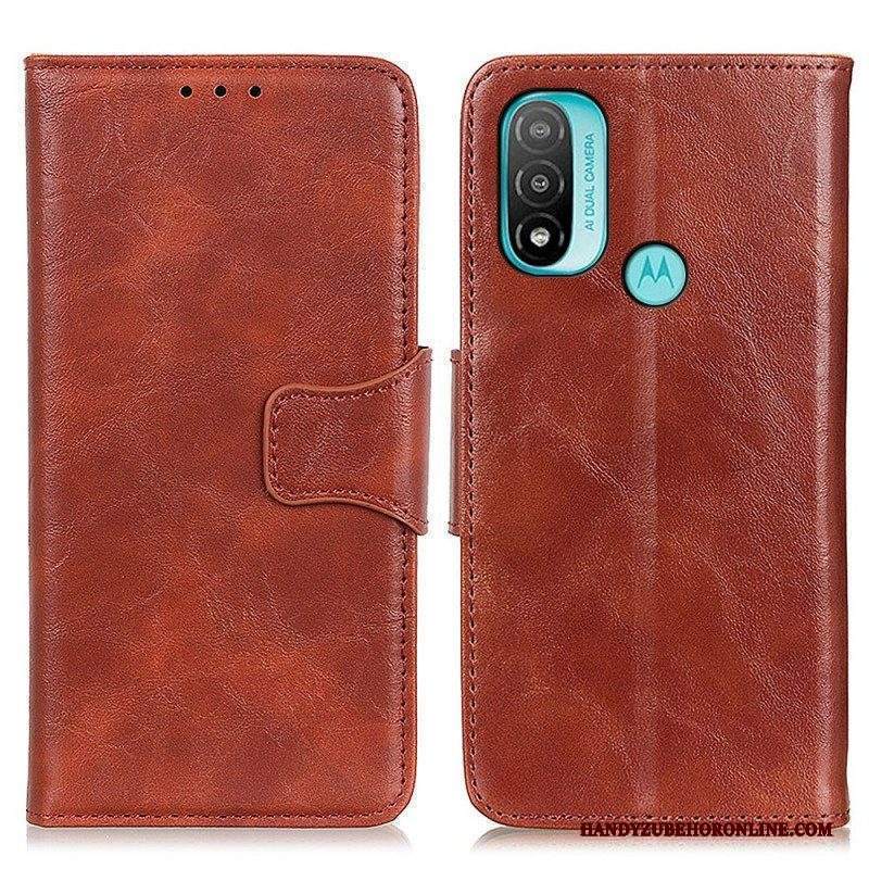 Custodia in pelle Moto E40 / E30 / E20 Folio Cover Lembo Magnetico A Doppia Faccia