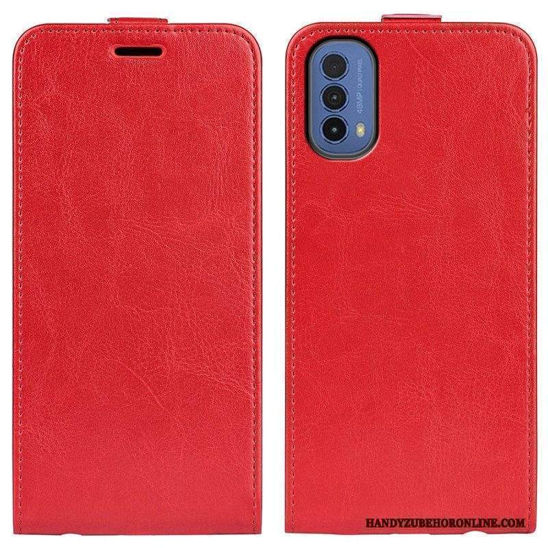 Custodia in pelle Moto E40 / E30 / E20 Folio Cover Retro Pieghevole