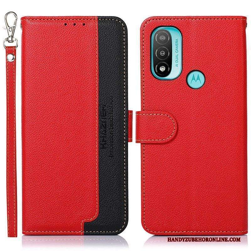 Custodia in pelle Moto E40 / E30 / E20 Lychee Style Rfid Khazneh