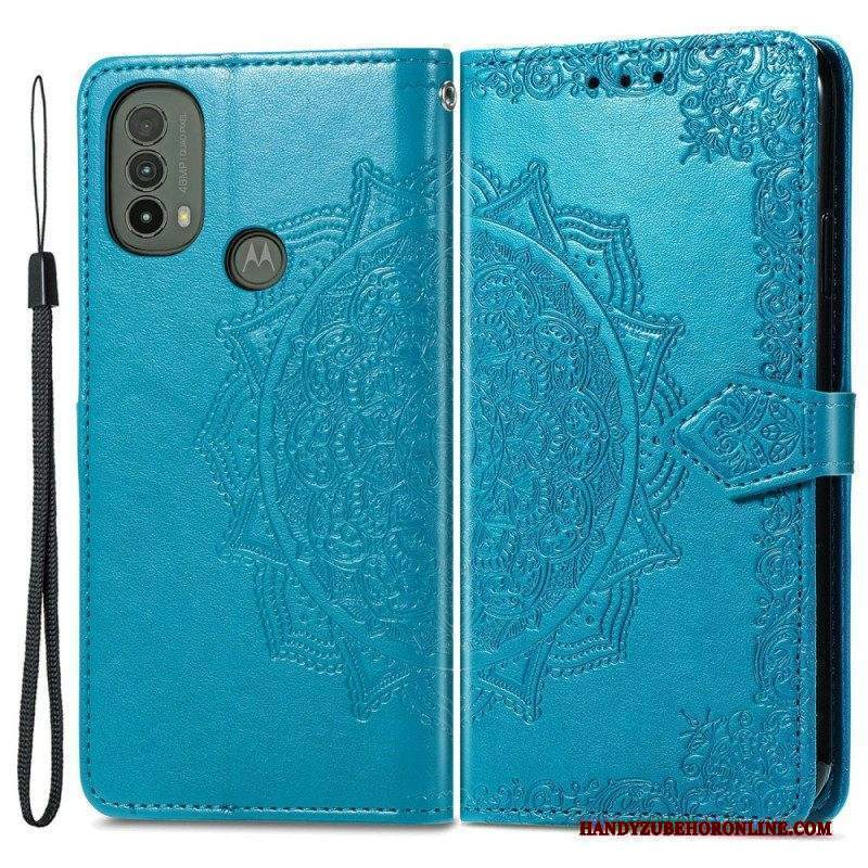 Custodia in pelle Moto E40 / E30 / E20 Mandala Medioevo