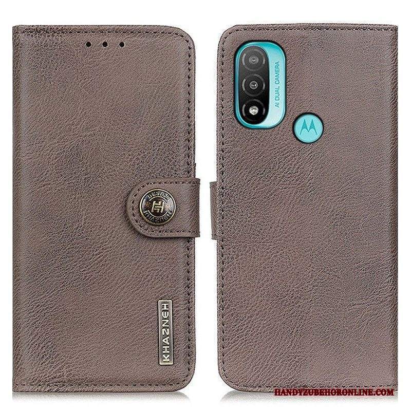 Custodia in pelle Moto E40 / E30 / E20 Similpelle Khazneh