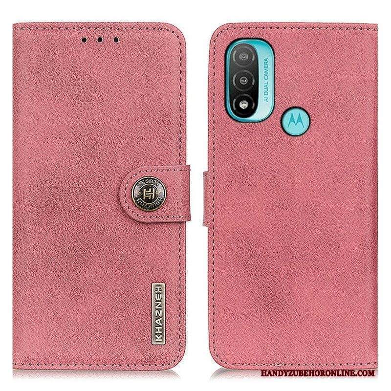 Custodia in pelle Moto E40 / E30 / E20 Similpelle Khazneh