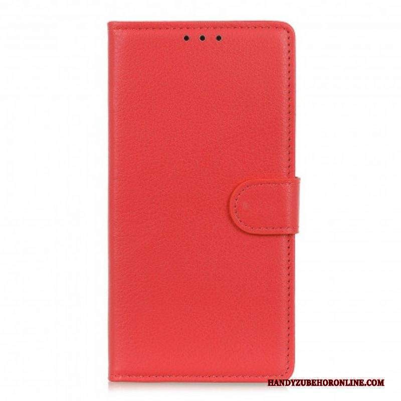 Custodia in pelle Moto G100 Ecopelle Tradizionale Litchi