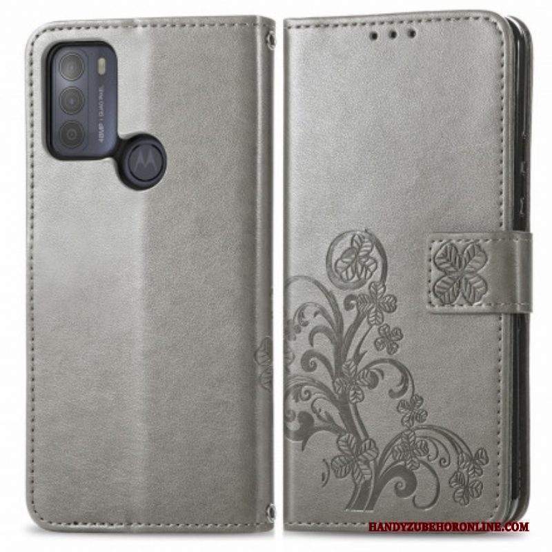 Custodia in pelle Moto G50 Fiori Asiatici