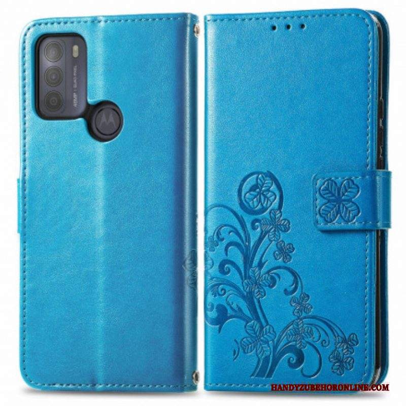 Custodia in pelle Moto G50 Fiori Asiatici