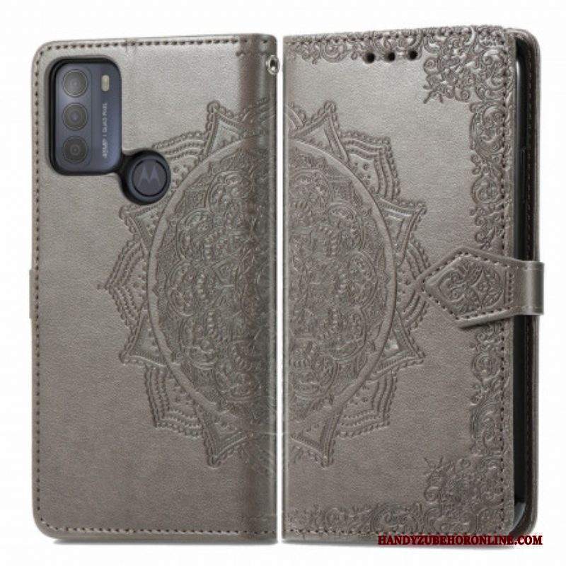 Custodia in pelle Moto G50 Mandala Medioevo