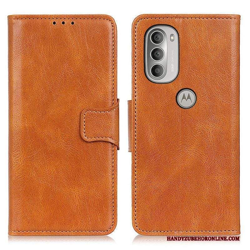 Custodia in pelle Moto G51 5G Chiusura Reversibile Effetto Pelle