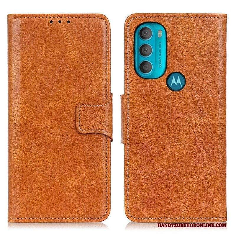 Custodia in pelle Moto G71 5G Chiusura Reversibile Effetto Pelle