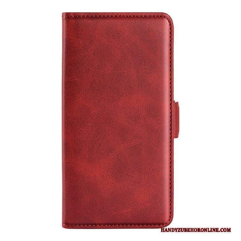 Custodia in pelle Moto G71 5G Folio Cover Doppio Lembo