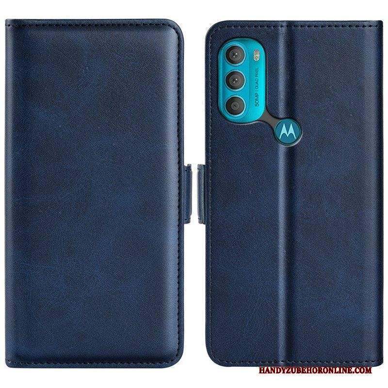 Custodia in pelle Moto G71 5G Folio Cover Doppio Lembo