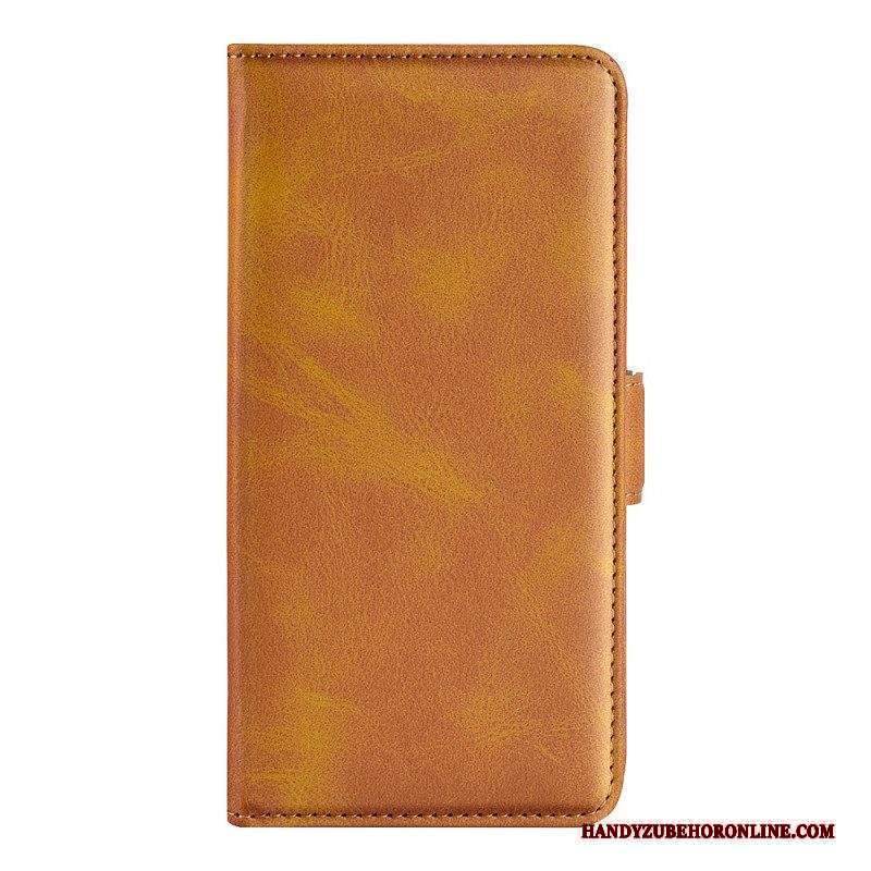 Custodia in pelle Moto G71 5G Folio Cover Doppio Lembo