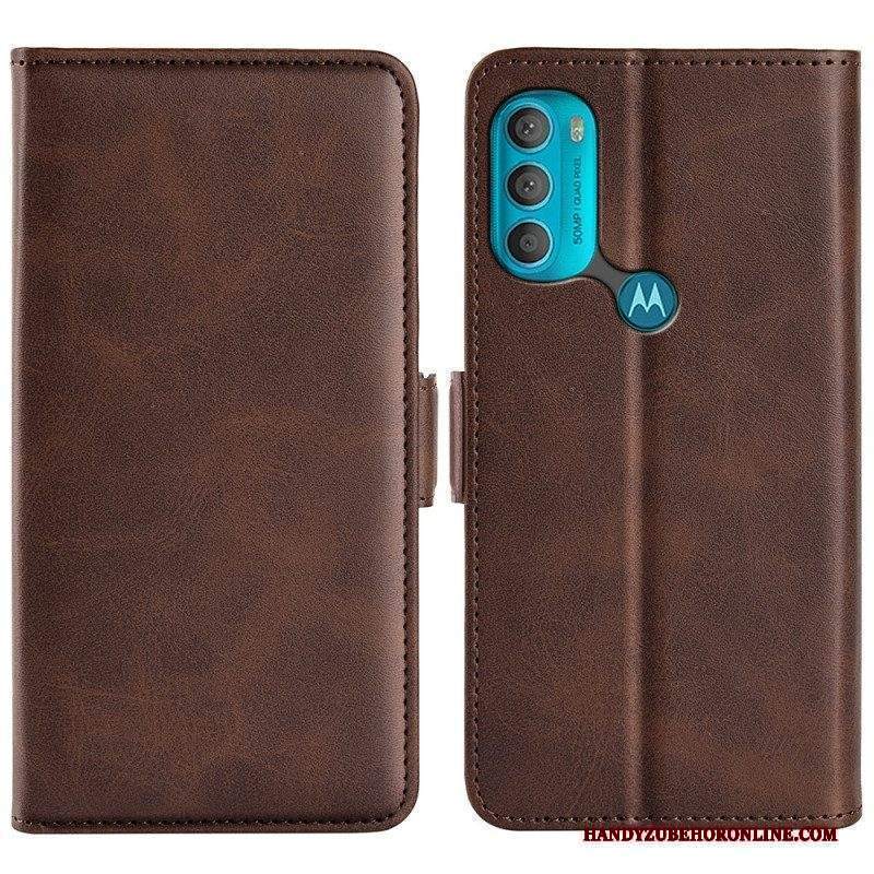 Custodia in pelle Moto G71 5G Folio Cover Doppio Lembo