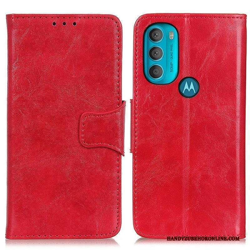 Custodia in pelle Moto G71 5G Folio Cover Lembo Magnetico A Doppia Faccia