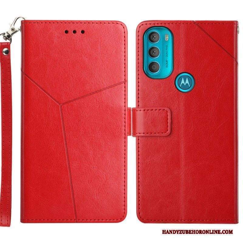 Custodia in pelle Moto G71 5G Stile Pelle Geo Y Design