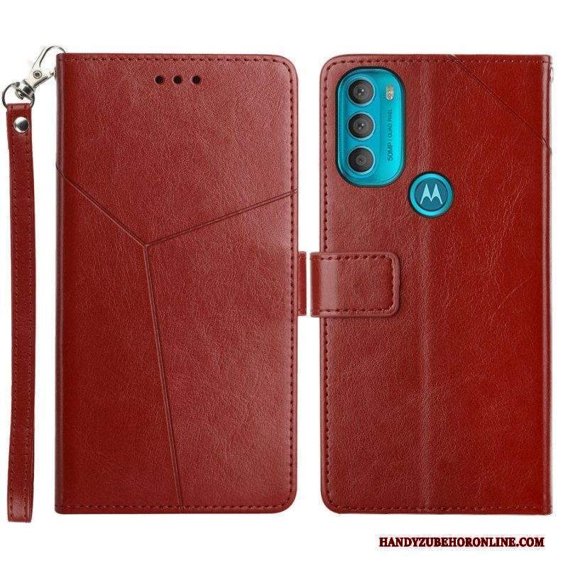 Custodia in pelle Moto G71 5G Stile Pelle Geo Y Design