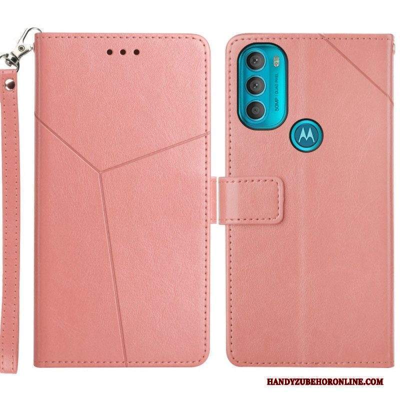 Custodia in pelle Moto G71 5G Stile Pelle Geo Y Design