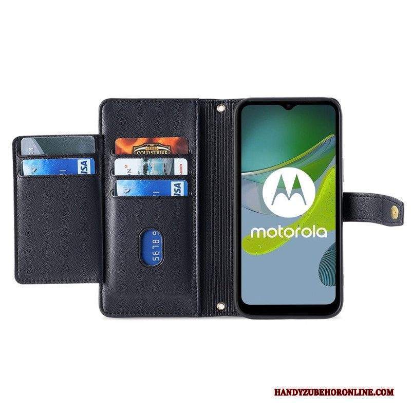 Custodia in pelle Moto G73 5G Borsa Con Tracolla E Cordino