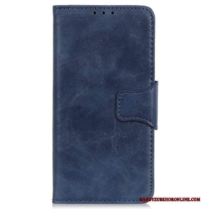 Custodia in pelle Moto G73 5G Chiusura Reversibile In Pelle Crosta