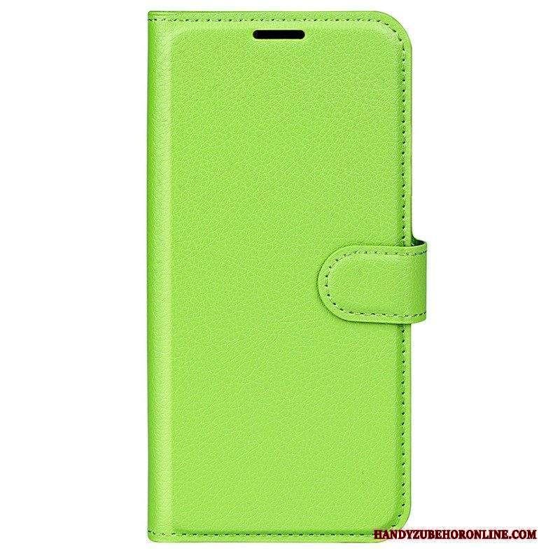 Custodia in pelle Moto G73 5G Classico Effetto Pelle Litchi