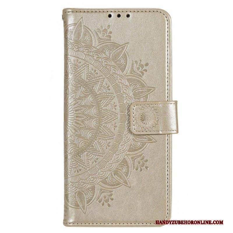 Custodia in pelle Moto G73 5G Mandala Del Sole