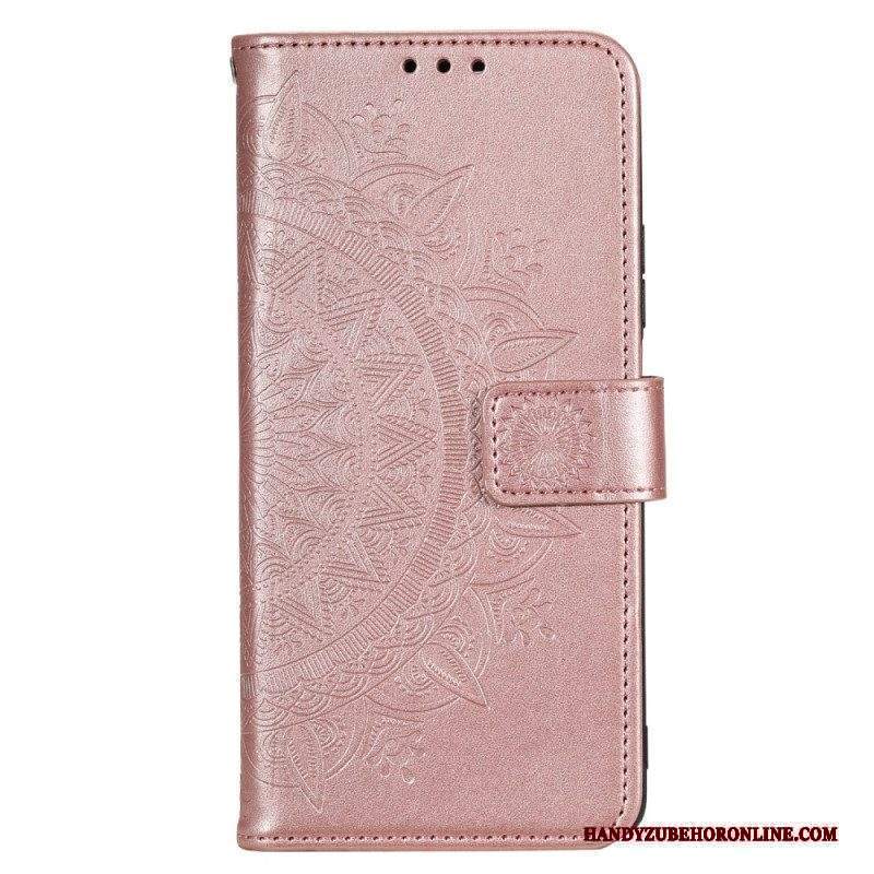 Custodia in pelle Moto G73 5G Mandala Del Sole