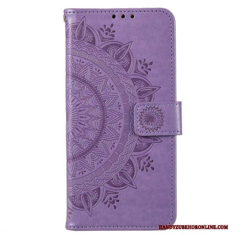 Custodia in pelle Moto G73 5G Mandala Del Sole