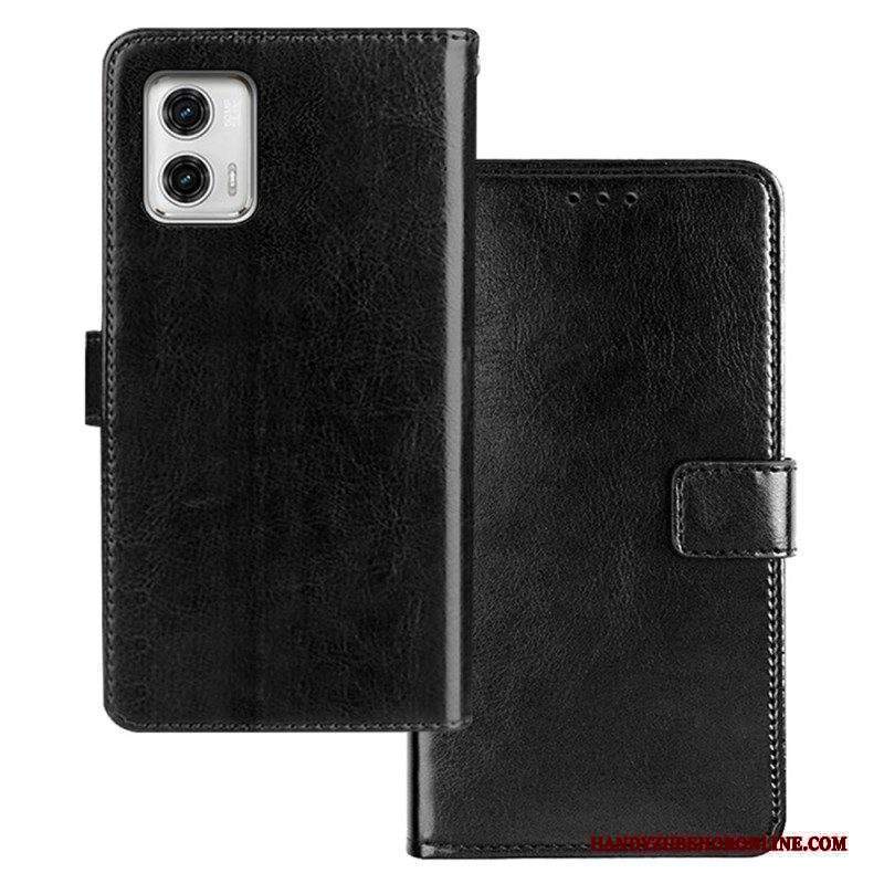 Custodia in pelle Moto G73 5G Similpelle Idewei