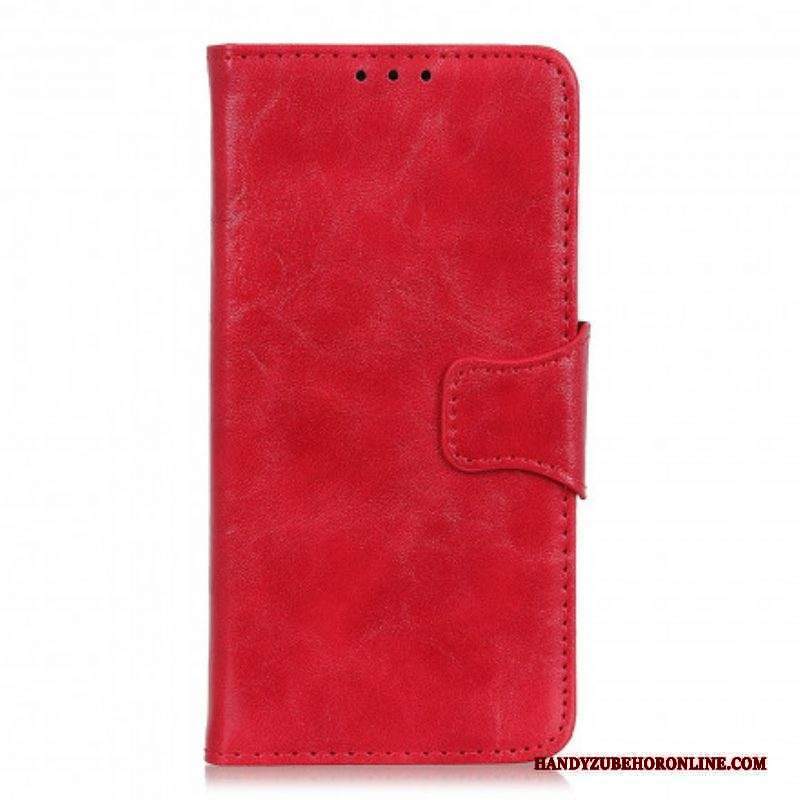 Custodia in pelle Motorola Edge 20 Pro Chiusura Reversibile In Pelle Crosta